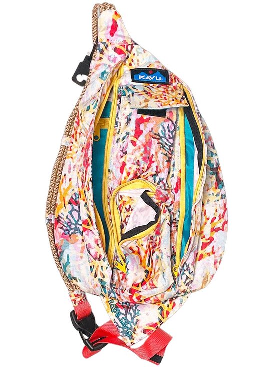 KAVU Mini Rope Sling Bag Floral Coral NWT Crossbody Backpack main image 8